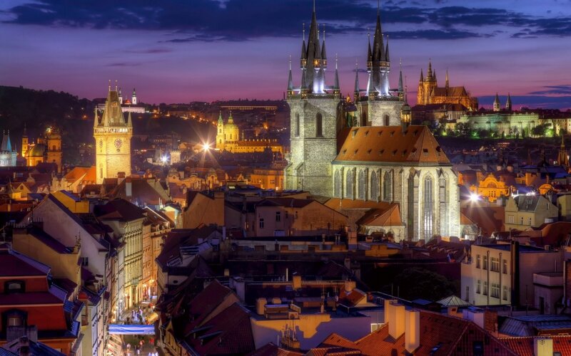 Prague City Skyline