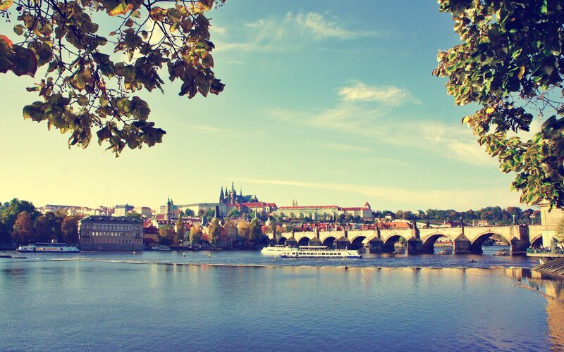 Prague Cityscape — Blue