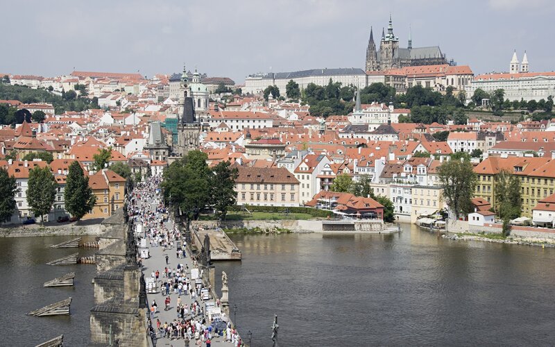 Prague Cityscape — Brown, Bustling