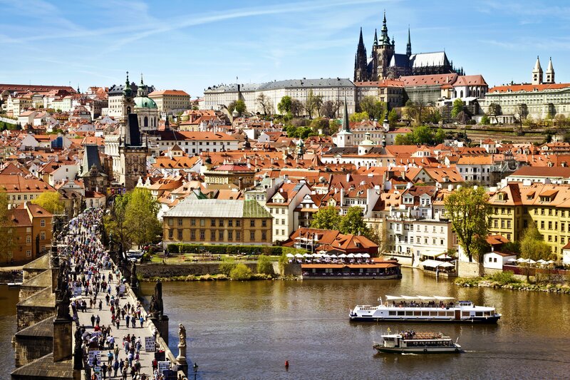 Prague Cityscape — Brown