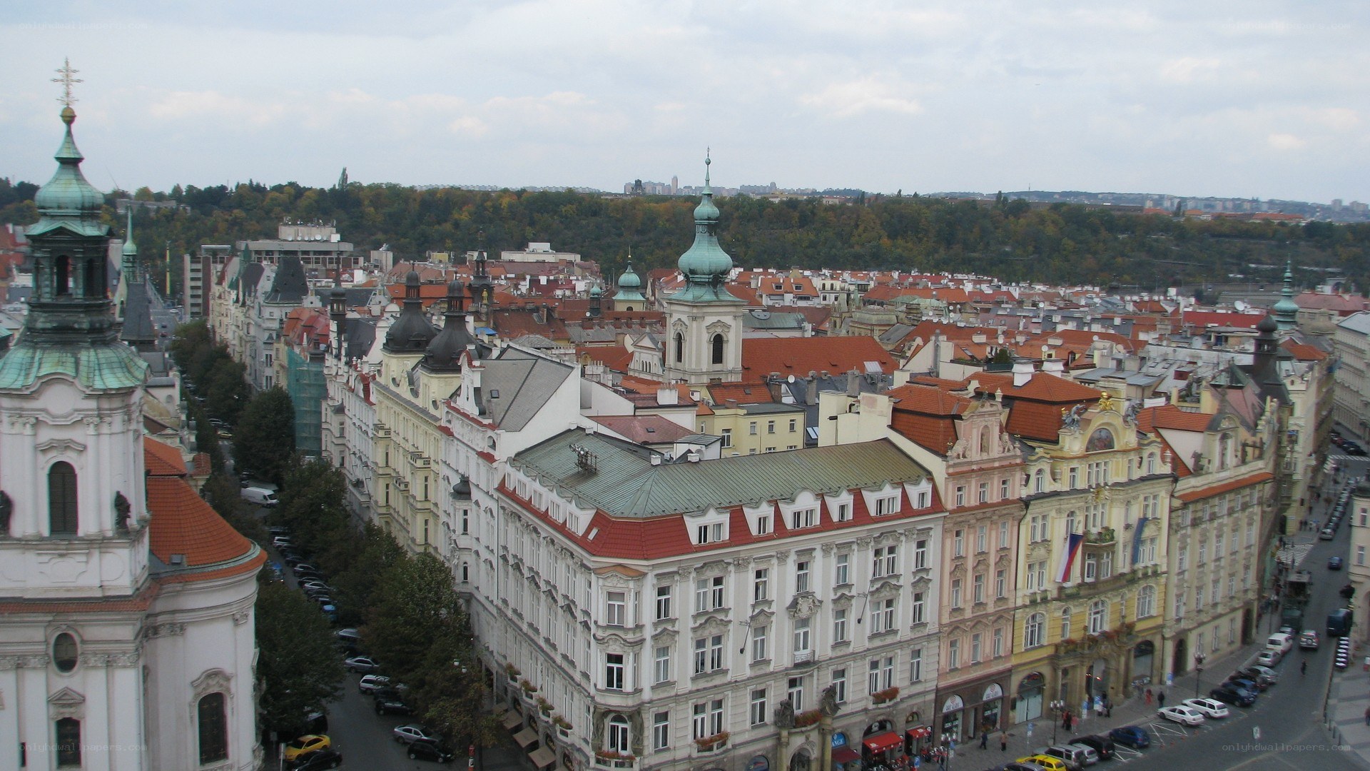 Prague cityscape from above