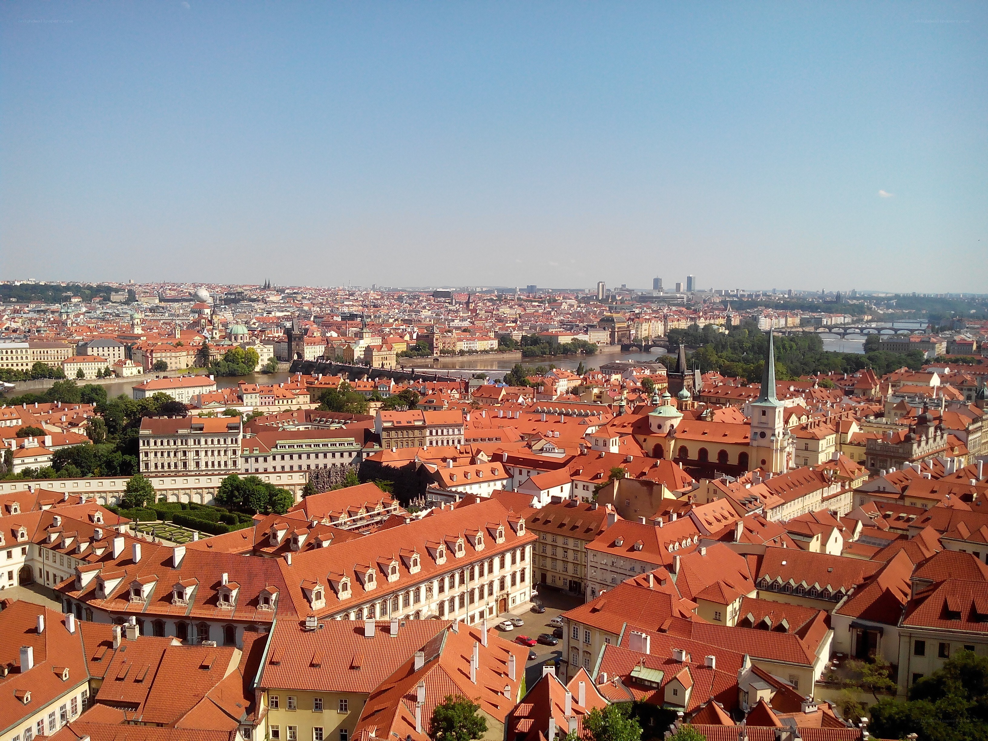 Prague cityscape from castle