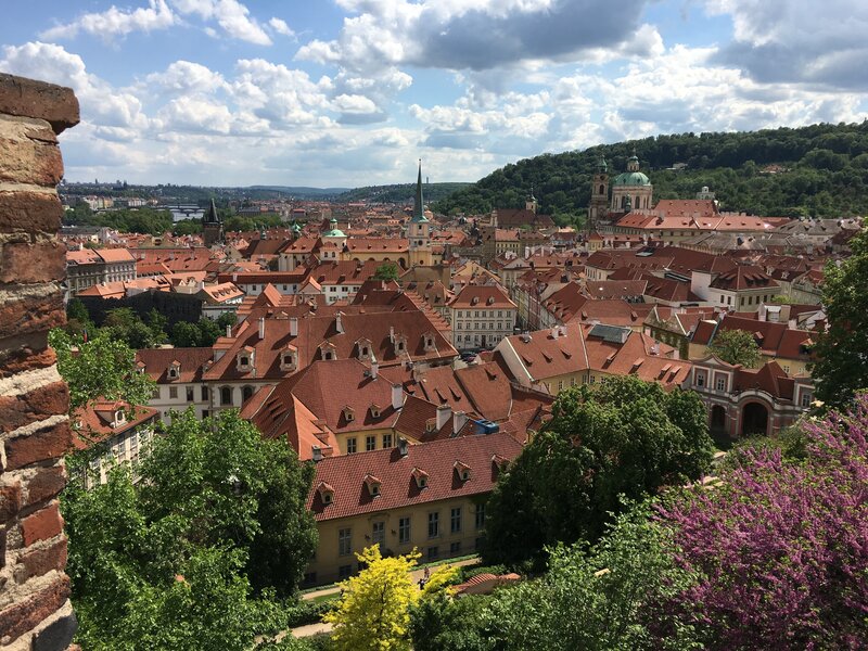 Prague cityscape from castle