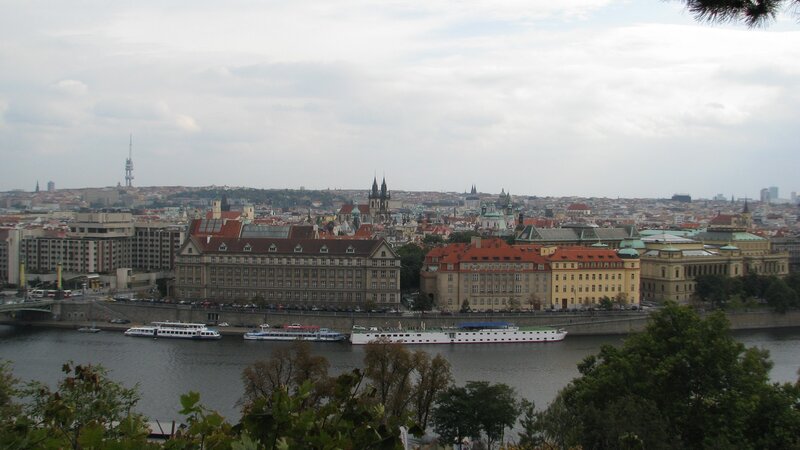 Prague cityscape from river view