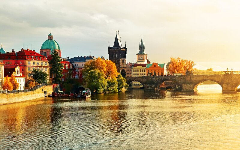 Prague Cityscape — Gold, Serene