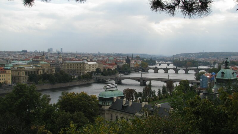 Prague Cityscape — Green, Overcast