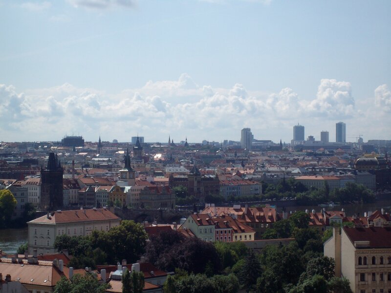 Prague Cityscape — Red, Serene, Afternoon, Photograph, Buildings