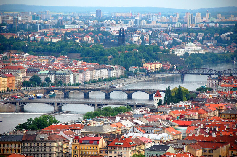 Prague Cityscape — Red, Serene, Afternoon