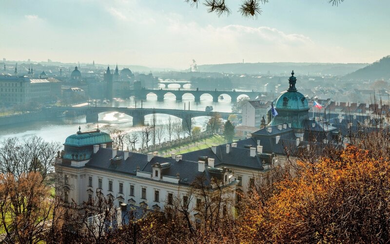 Prague Cityscape View — Blue, Serene