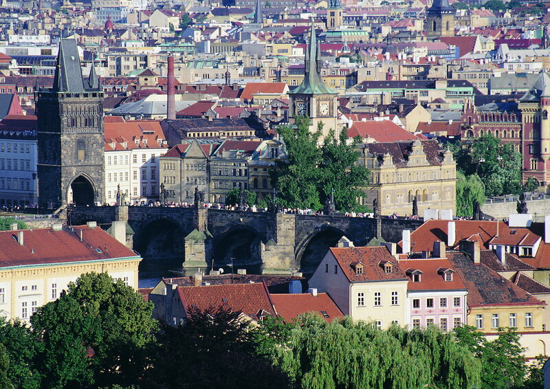 Prague cityscape with Charles Bridge
