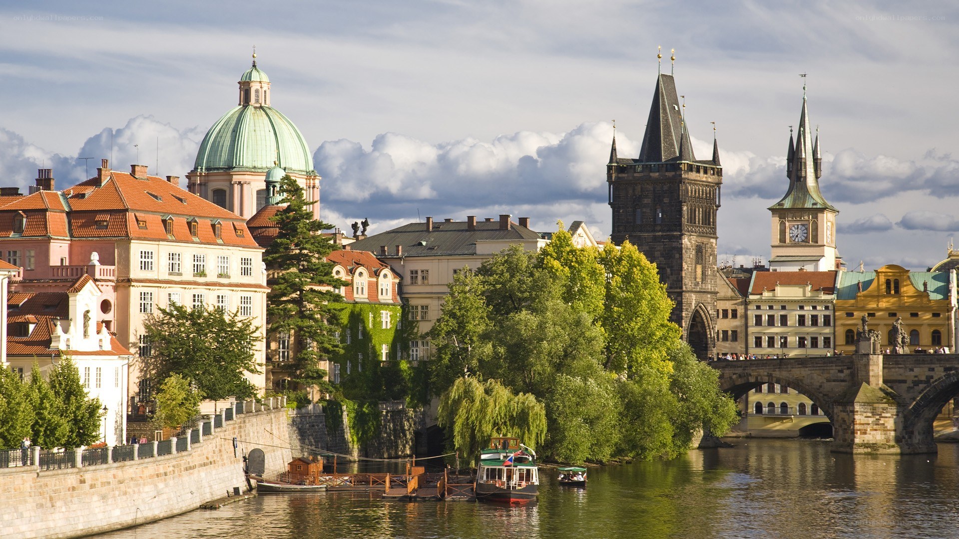 Prague cityscape with Charles Bridge