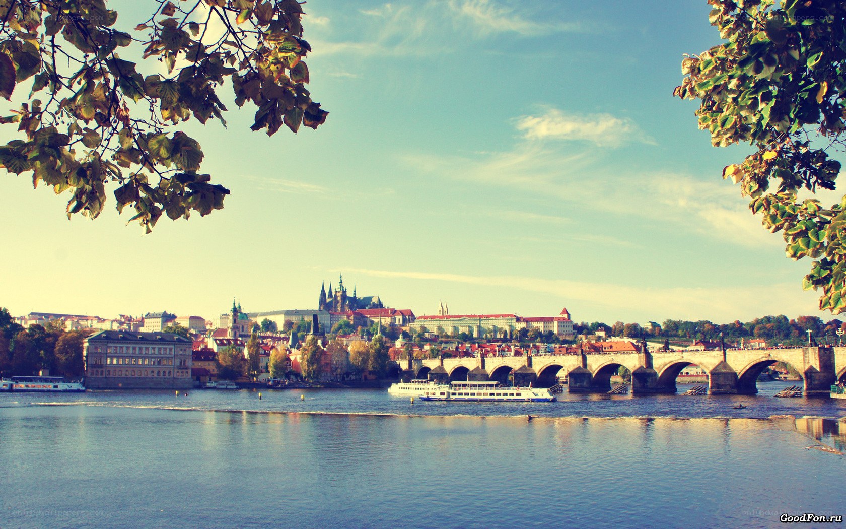 Prague cityscape with Charles Bridge
