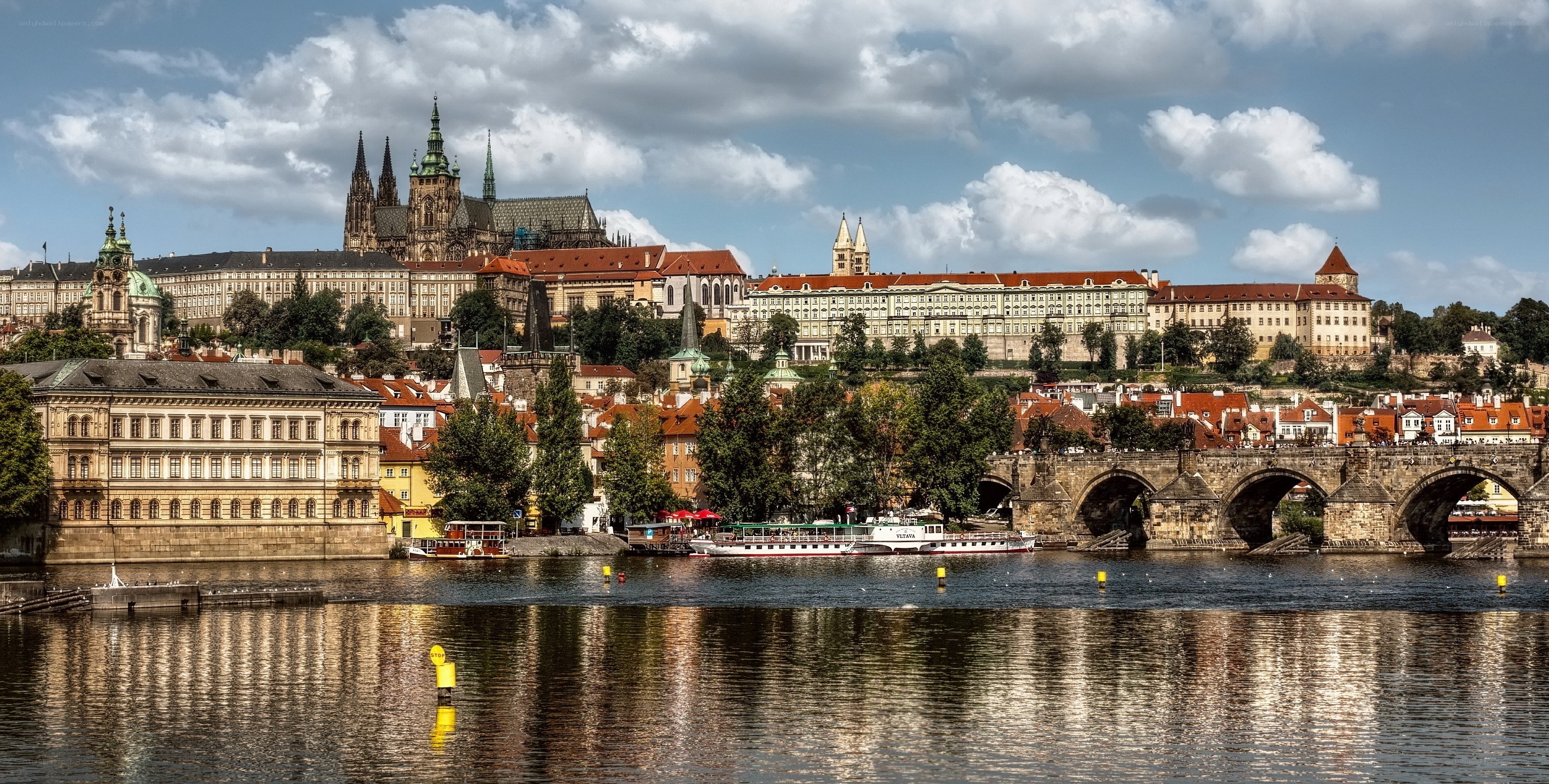 Prague cityscape with Charles Bridge