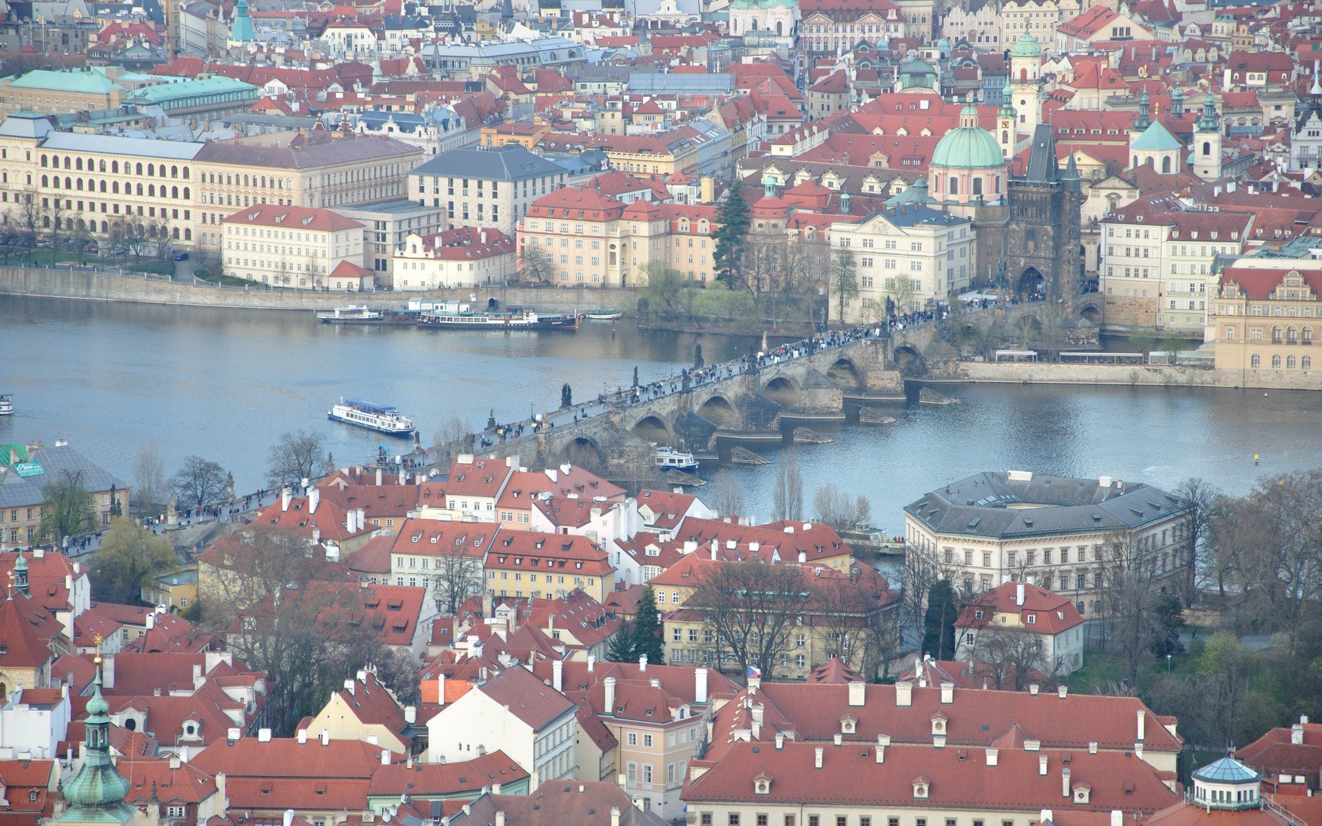Prague cityscape with Charles Bridge