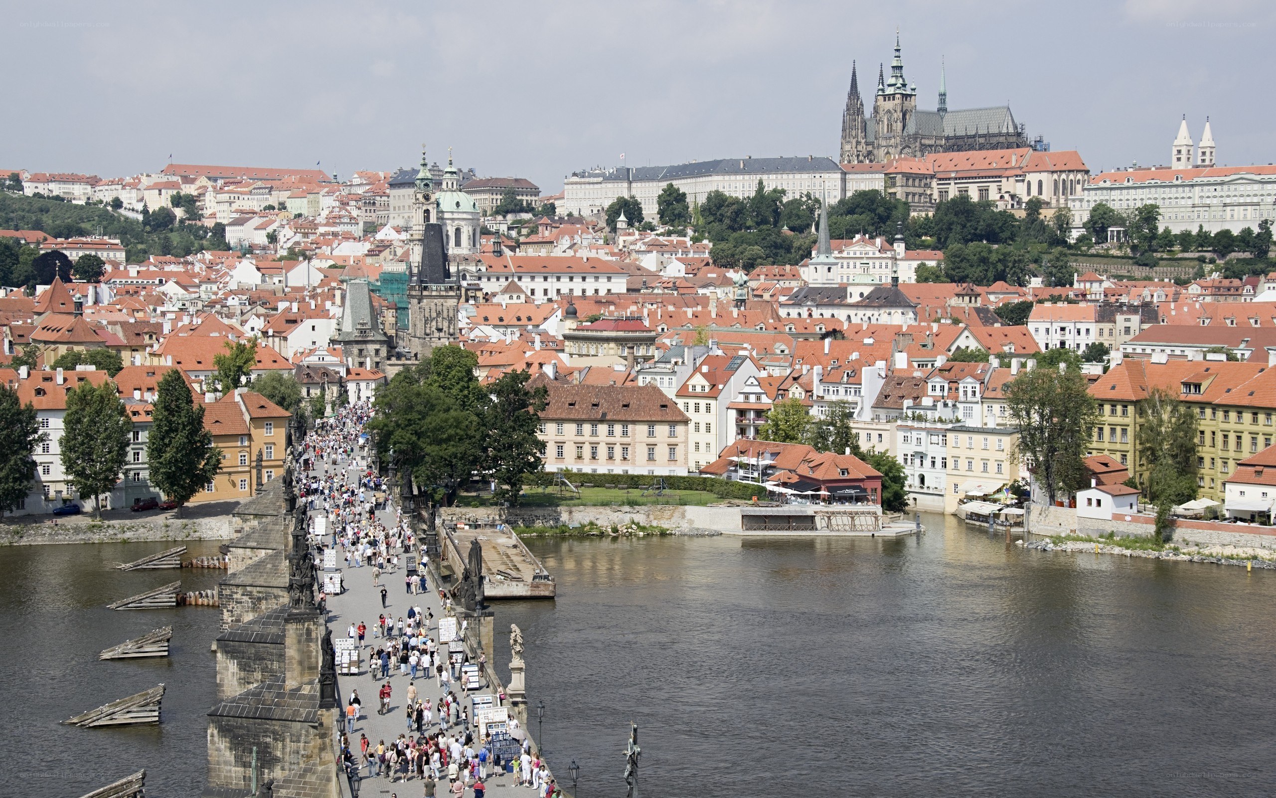 Prague cityscape with Charles Bridge