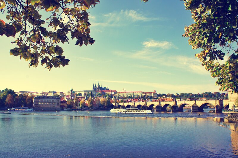 Prague cityscape with Charles Bridge