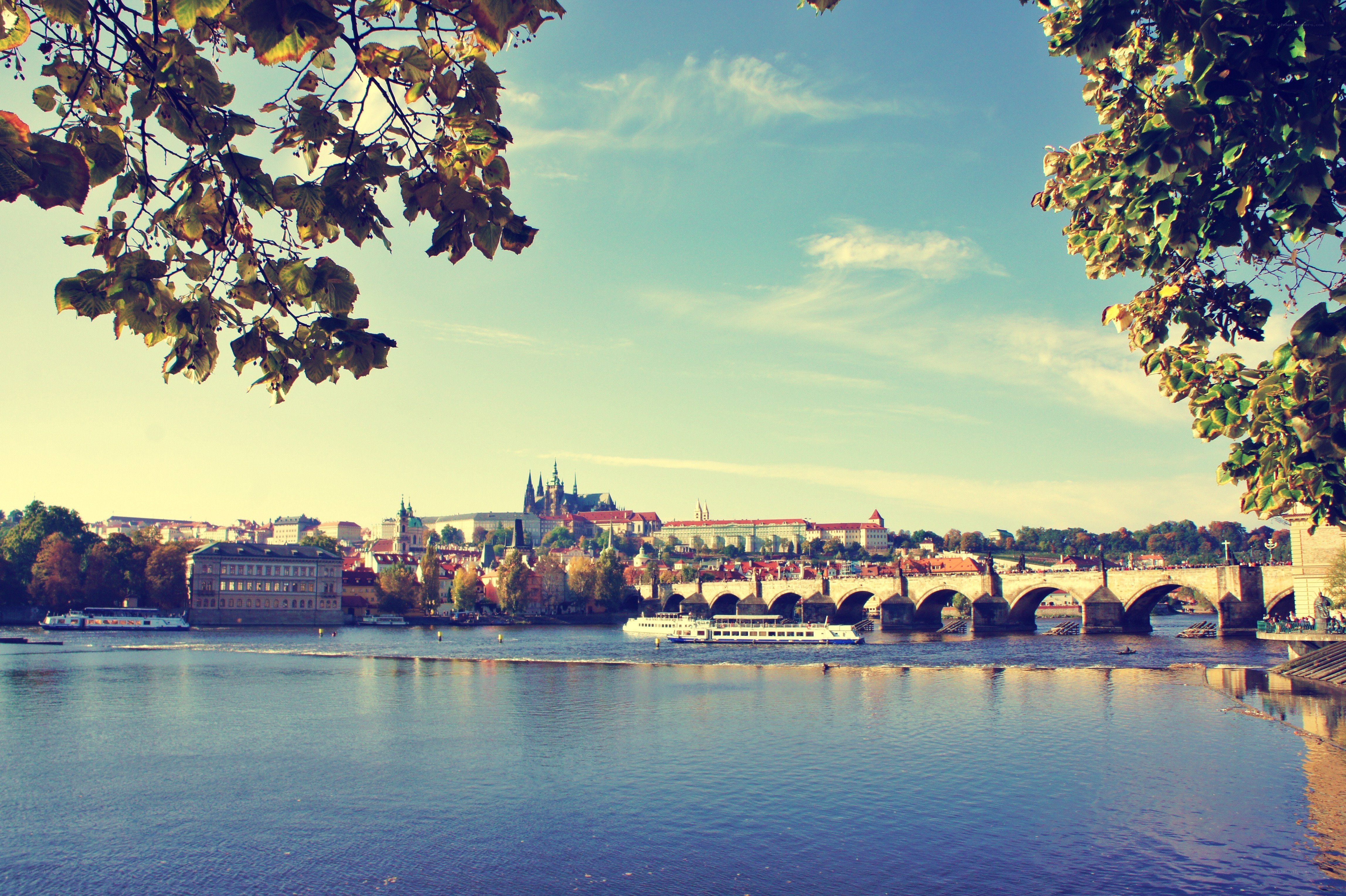 Prague cityscape with Charles Bridge