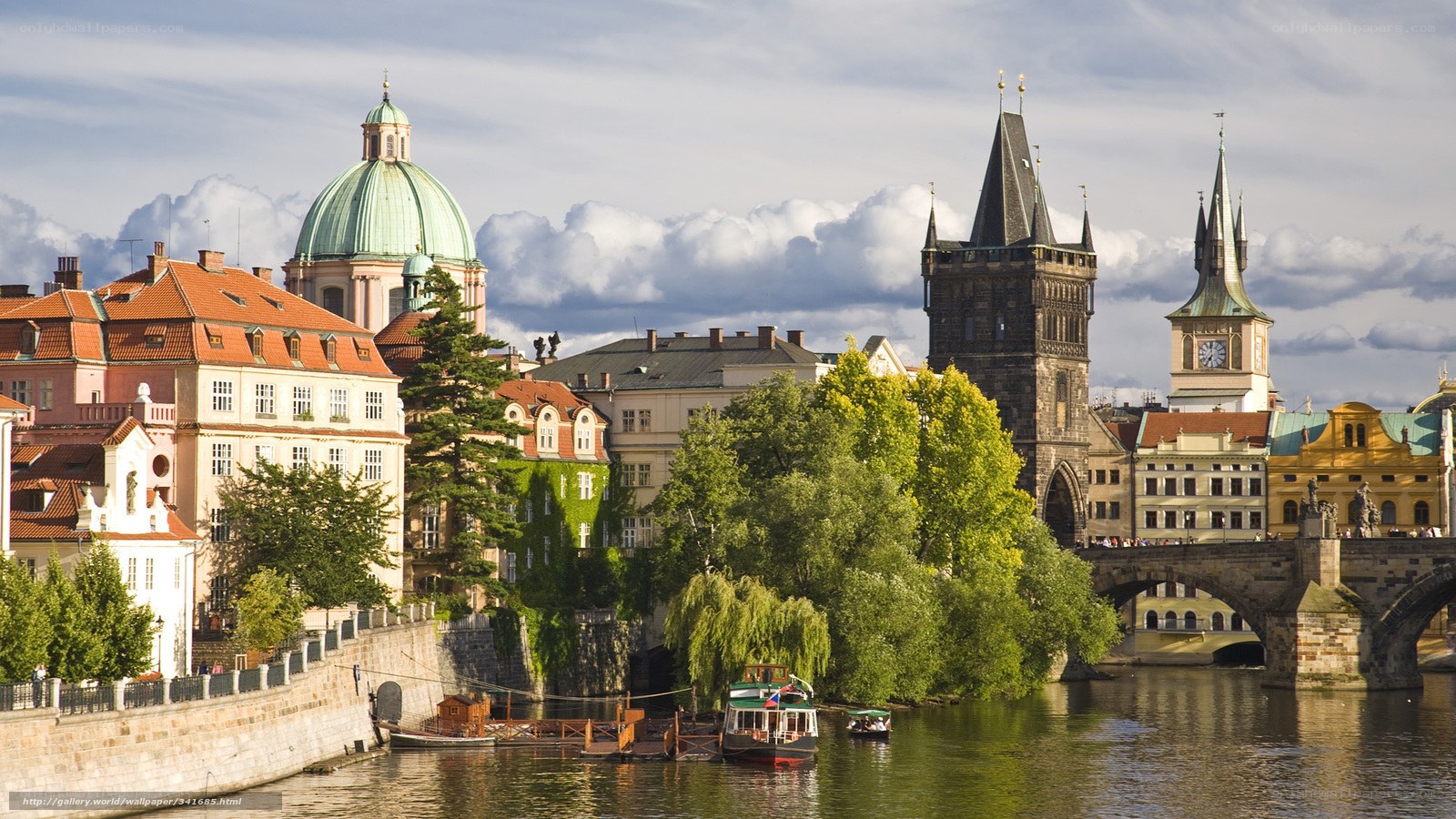 Prague cityscape with Charles Bridge