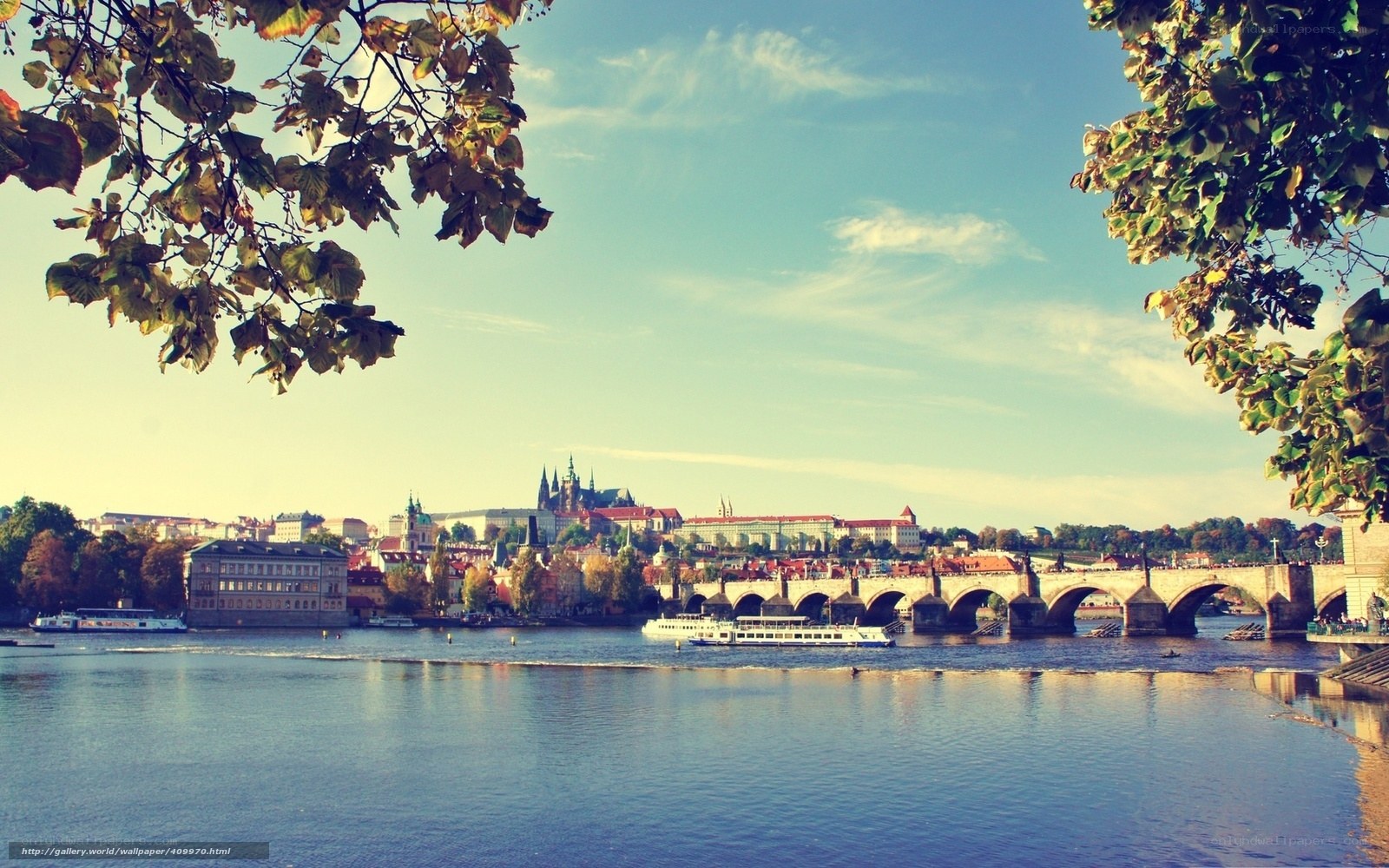 Prague cityscape with Charles Bridge