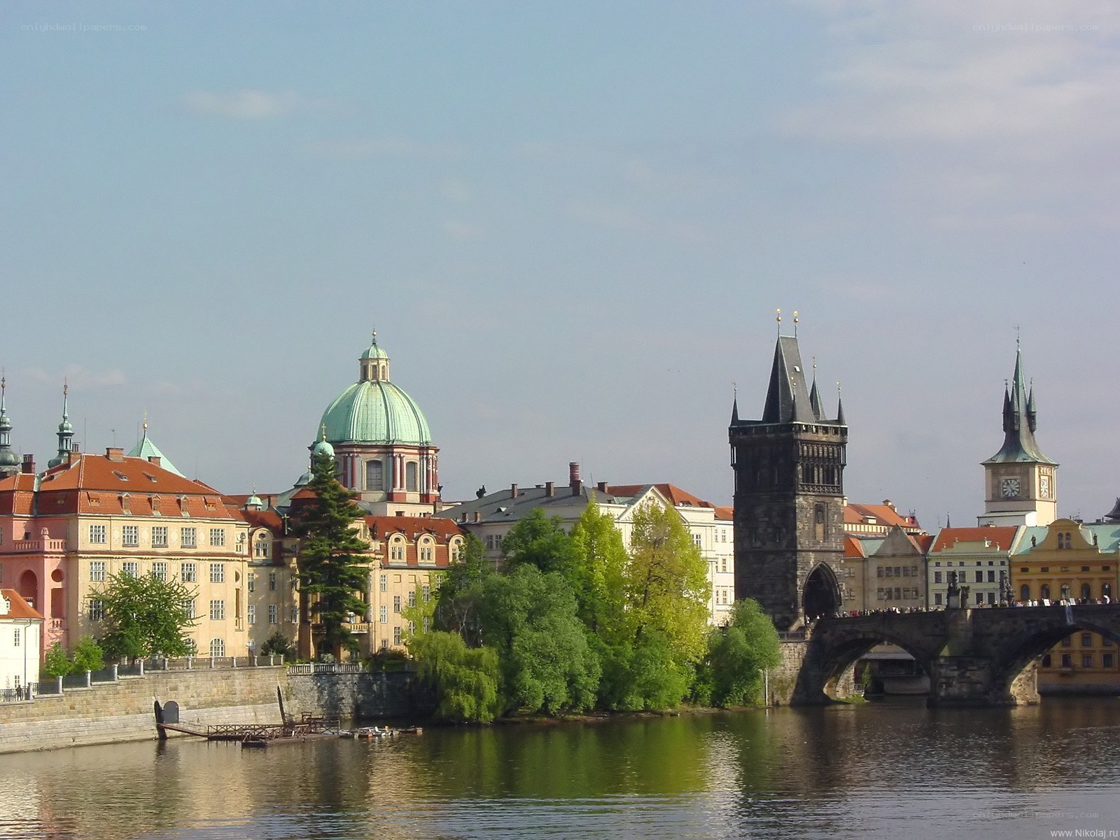Prague cityscape with Charles Bridge