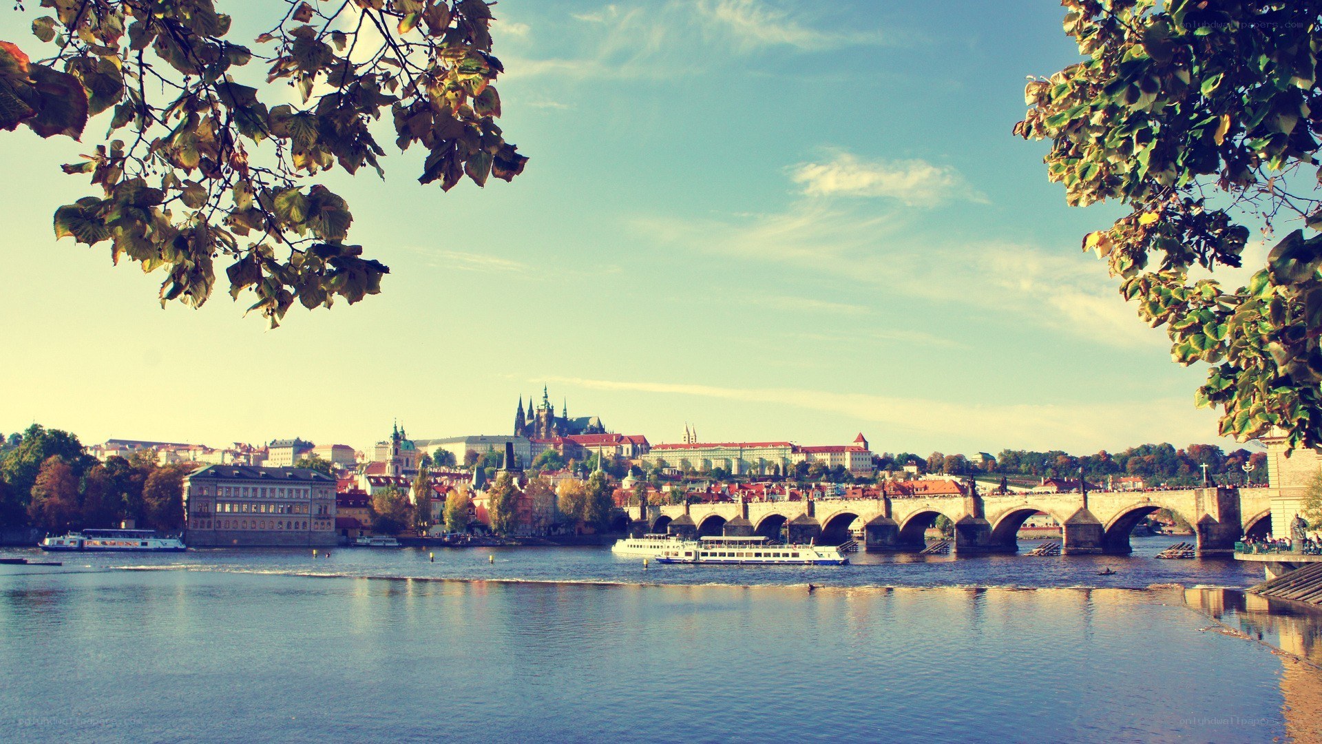 Prague cityscape with Charles Bridge