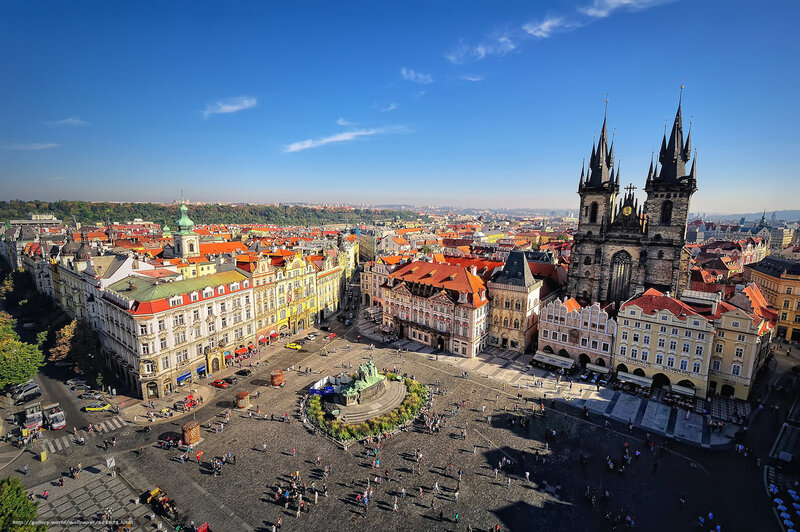 Prague Old Town Square — Blue, Bright