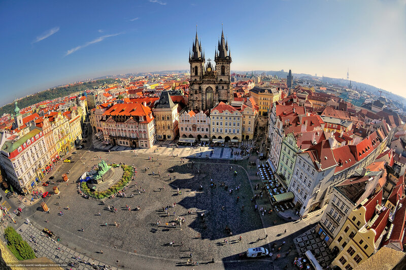 Prague Old Town Square — Red, Bustling, Afternoon
