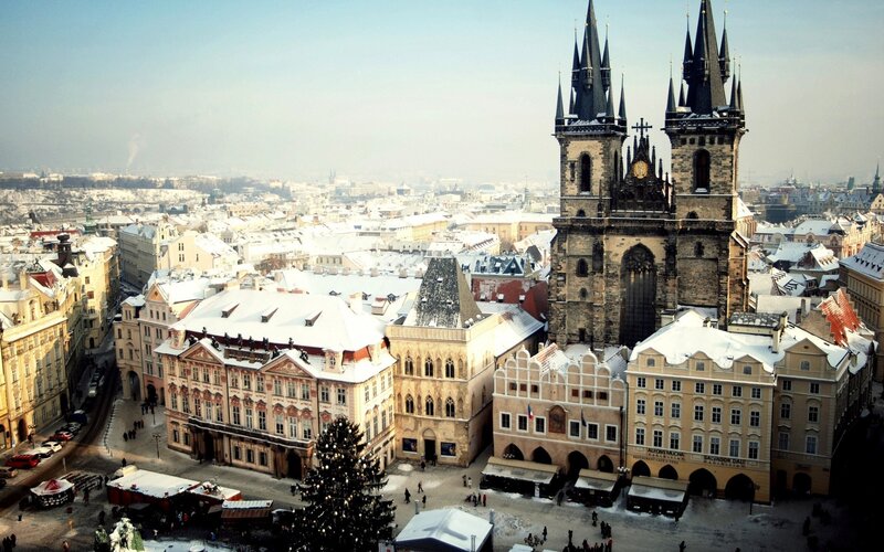 Prague Old Town Square — White, Serene