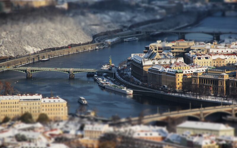 Prague River Cityscape