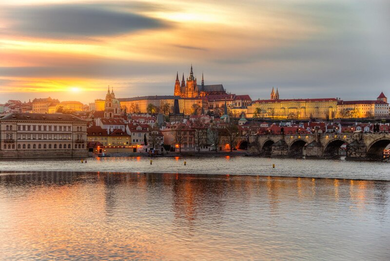 Prague Skyline at Sunset