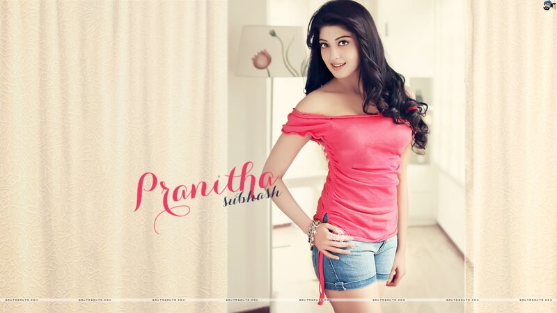 Pranitha Subhash in pink top