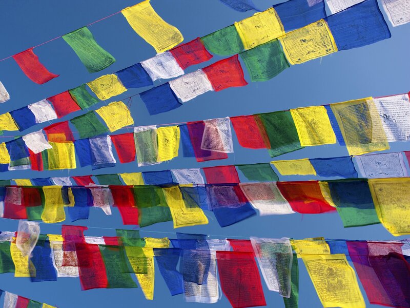Prayer Flags in Sky