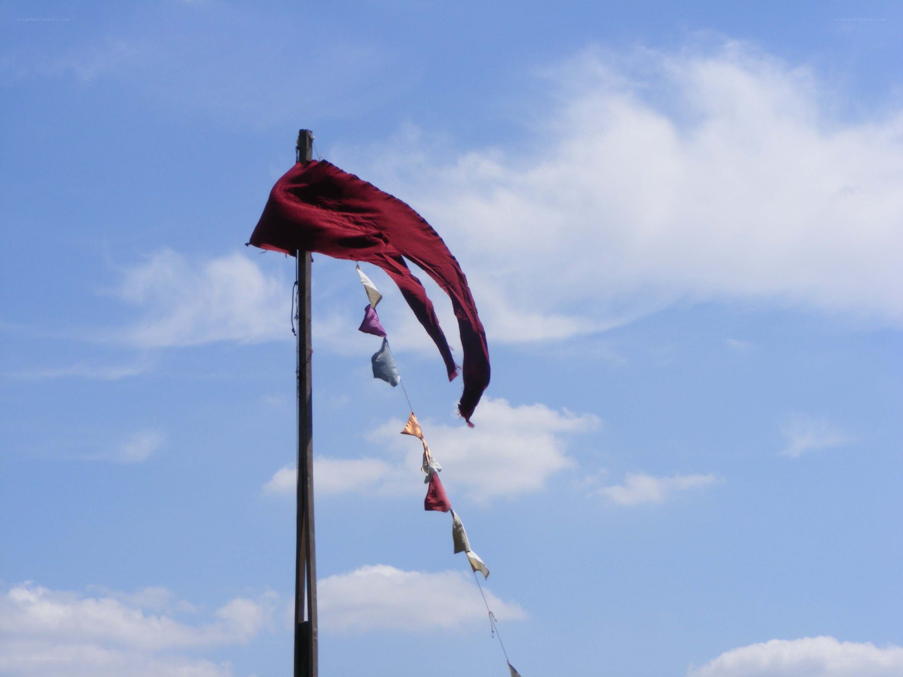 Prayer flags on a pole
