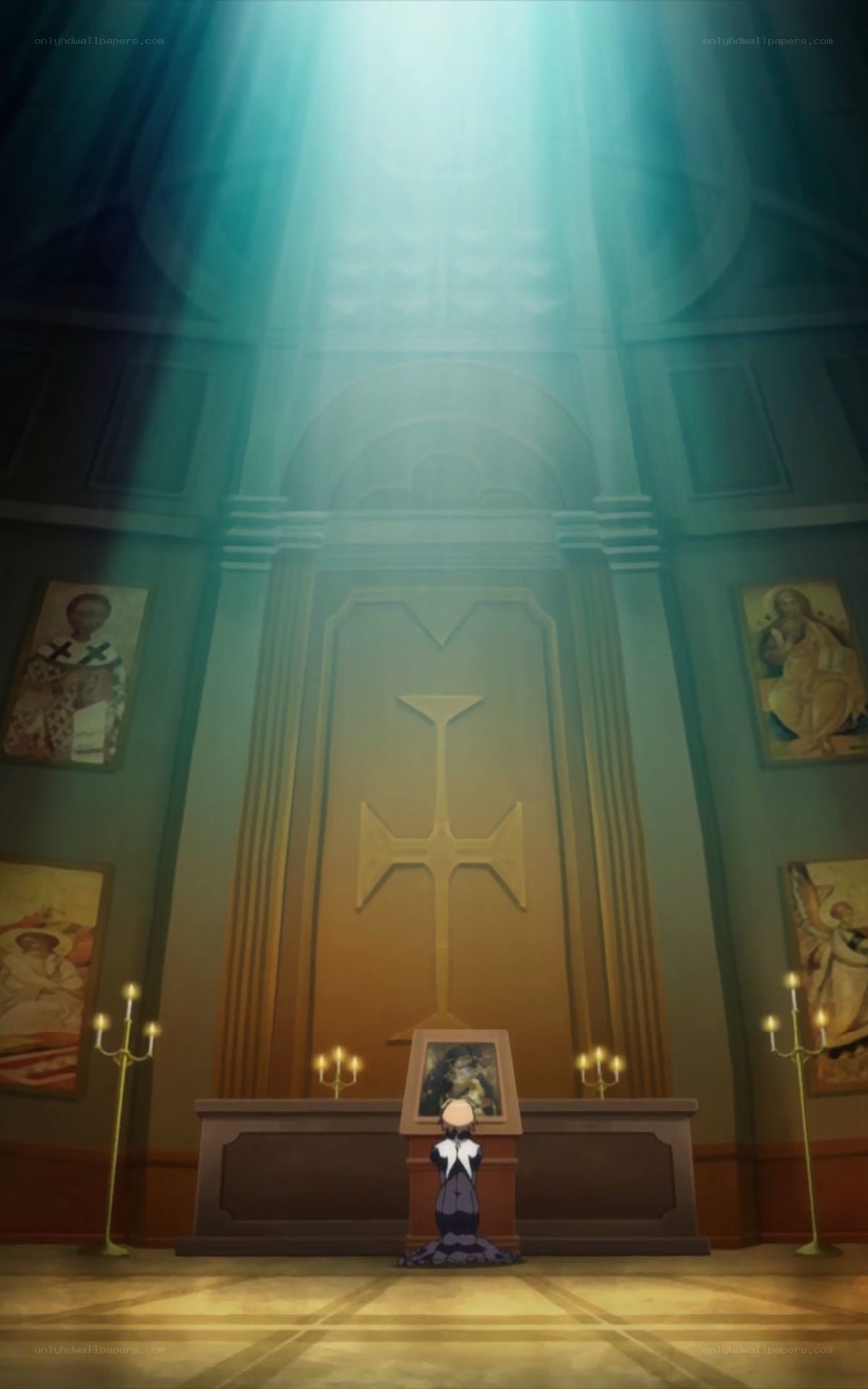 prayer in a grand hall