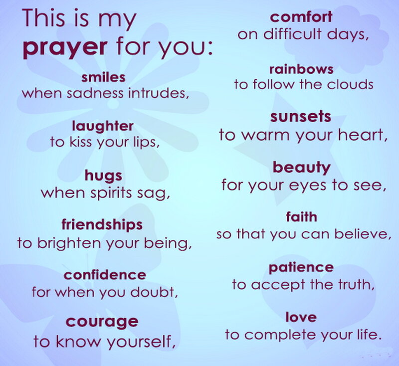 Prayer Text on Blue Background