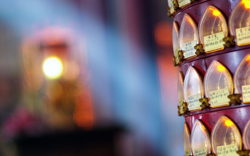 Prayer Wheels in Temple