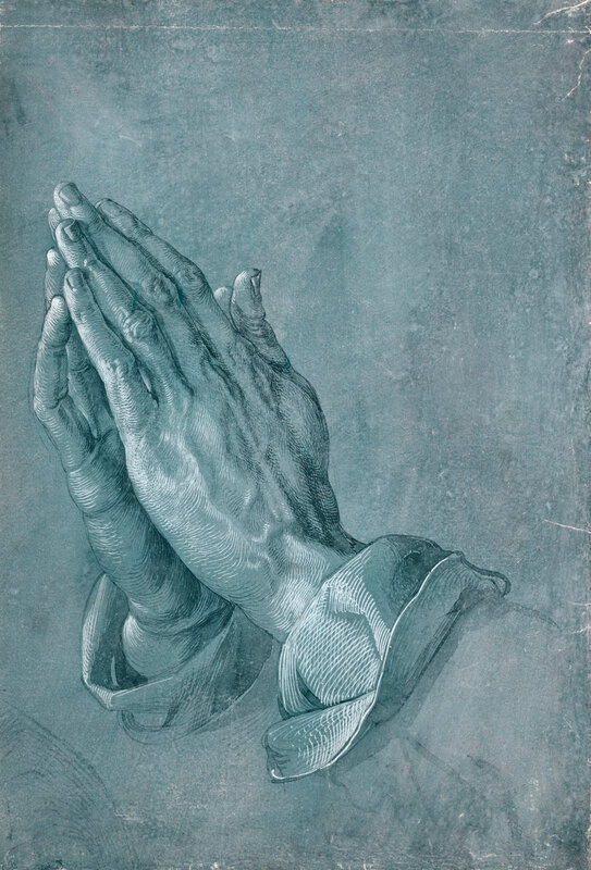 Praying Hands — Blue, Solemn