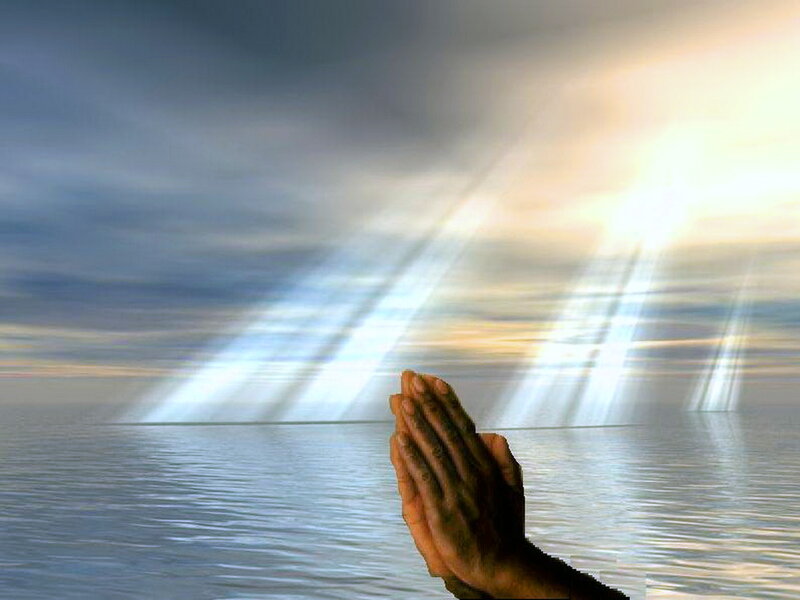 Praying Hands over Water