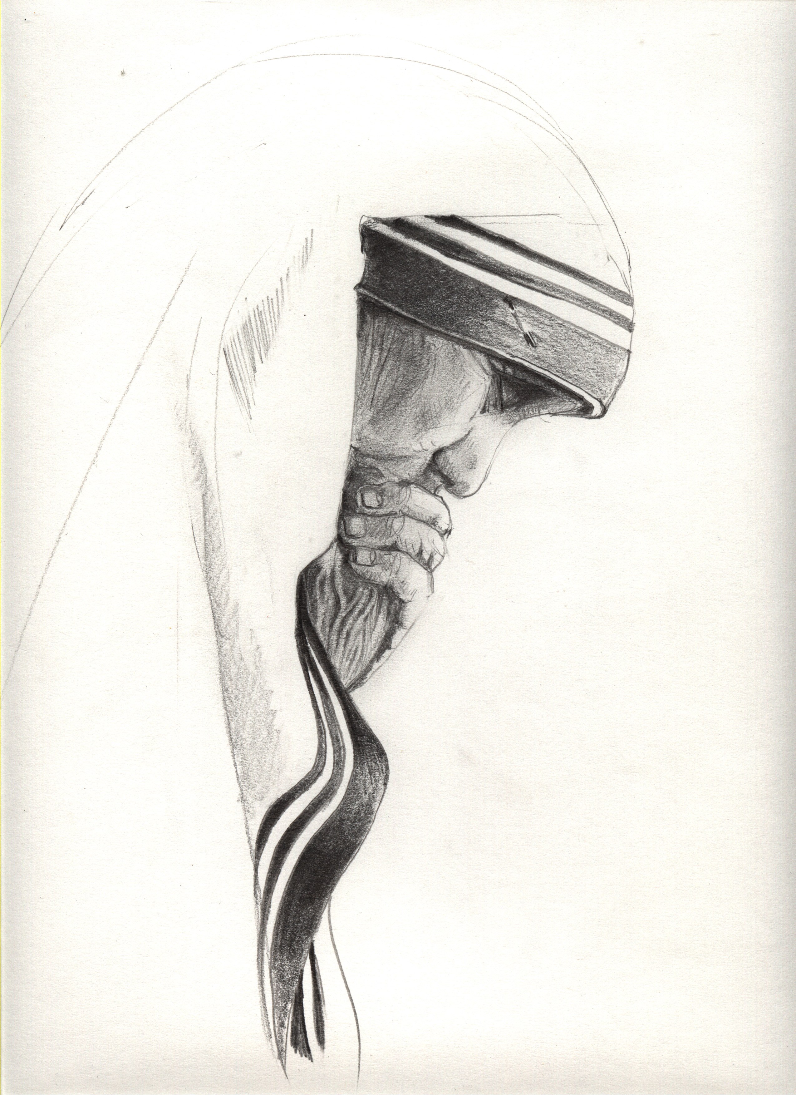 praying nun sketch
