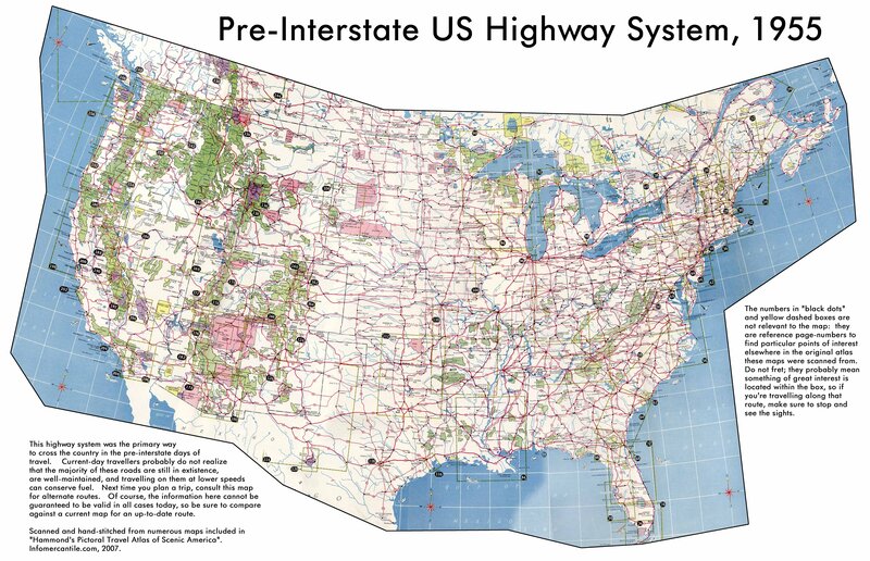 Pre-interstate Us Highway Map
