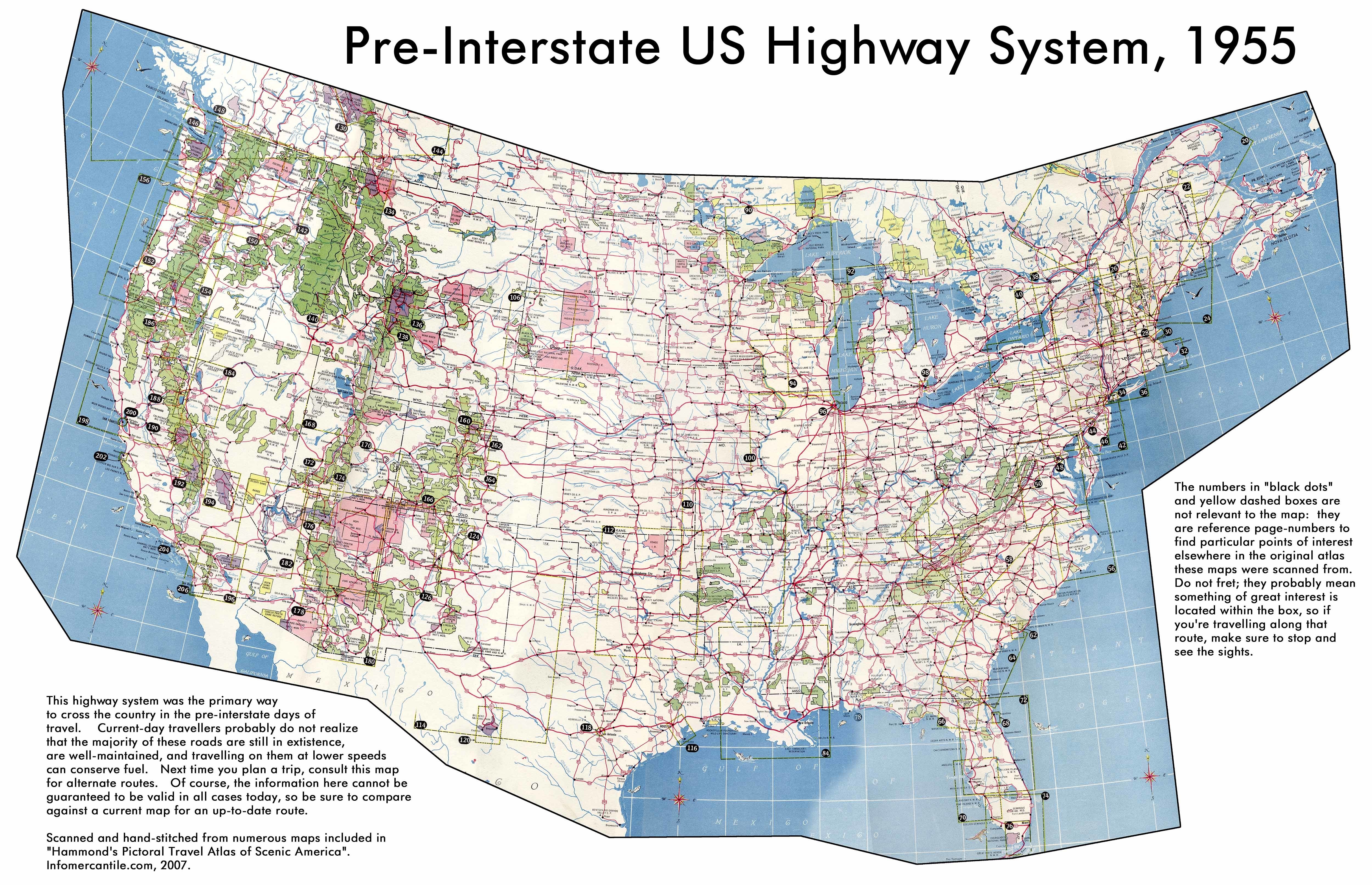 Pre-Interstate US Highway System map