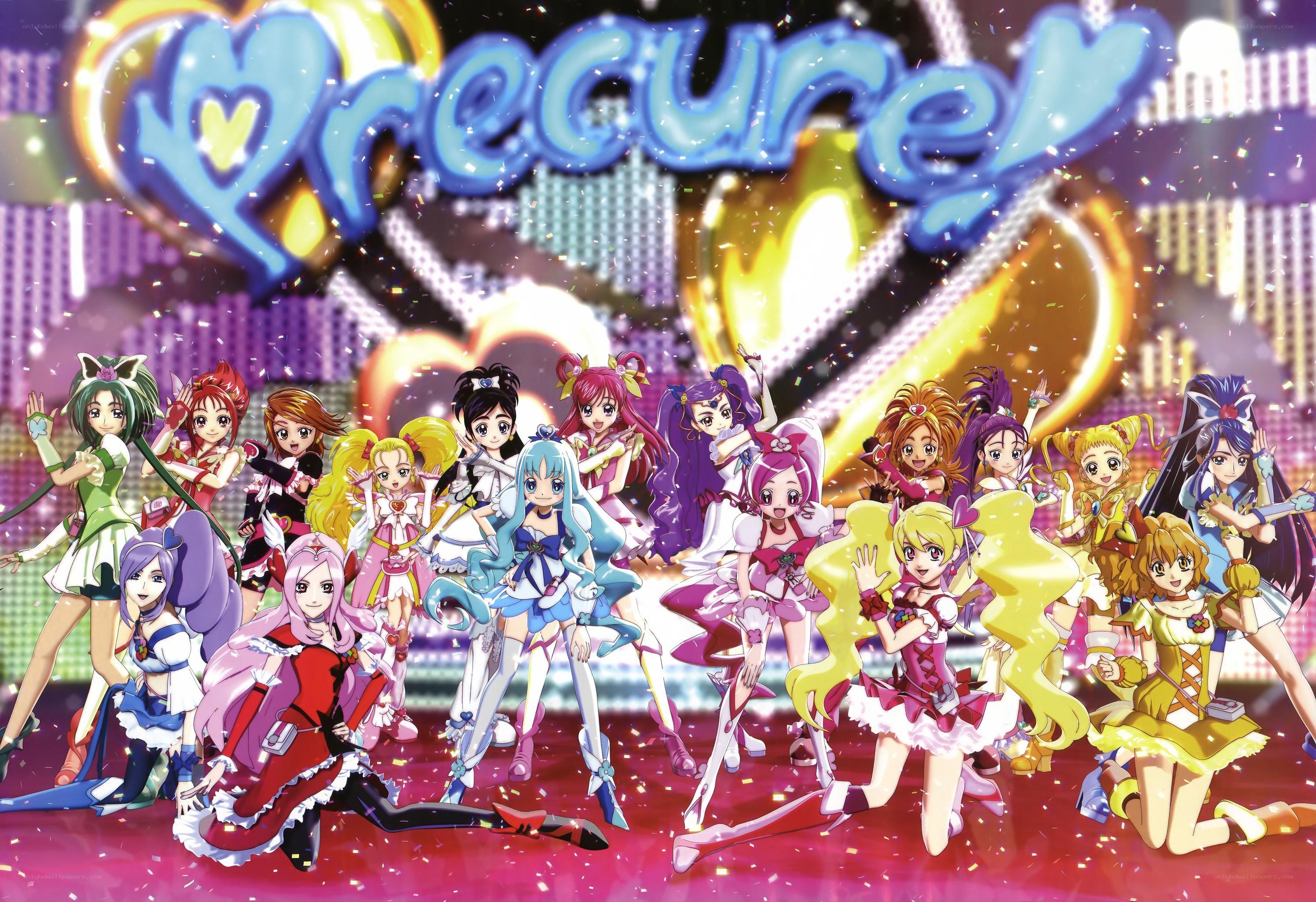 Precure characters group pose