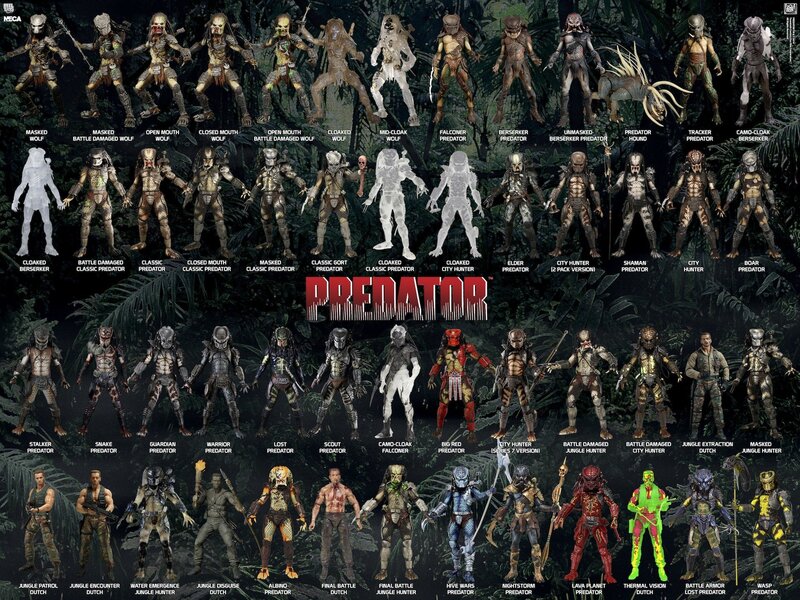 Predator Action Figures — Black, Dark, Dramatic