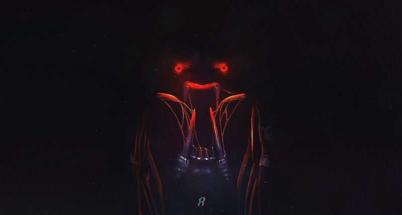 Predator Alien Creature — Black, Dark, Menacing, Night
