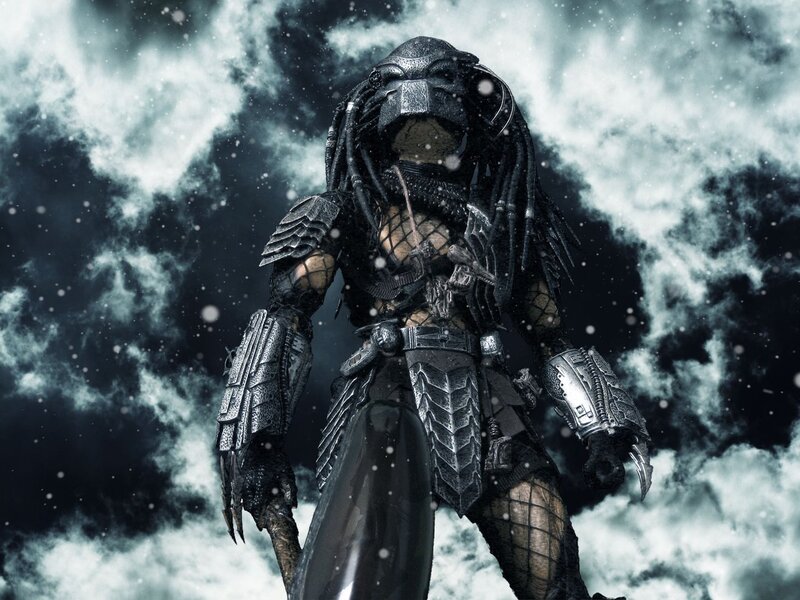 Predator Alien Figure — Black, Dramatic, Winter