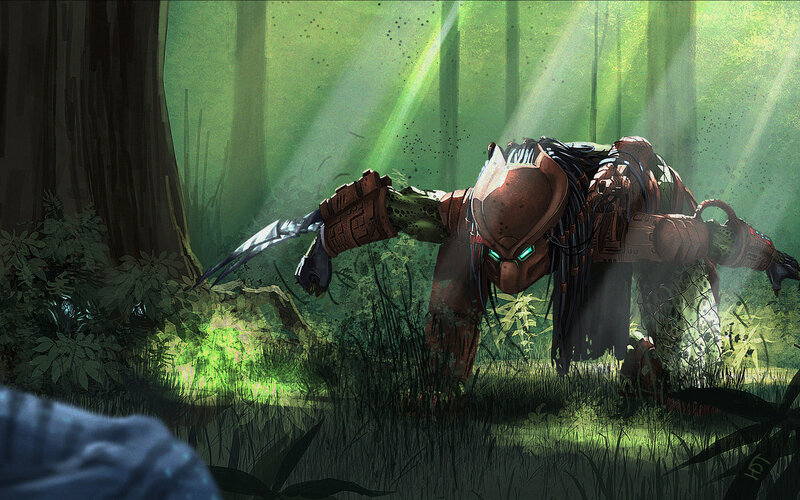 Predator Alien in Forest — Green