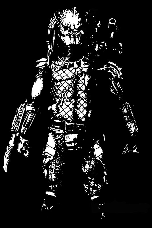 Predator Alien Warrior — Black, Dark, Illustration