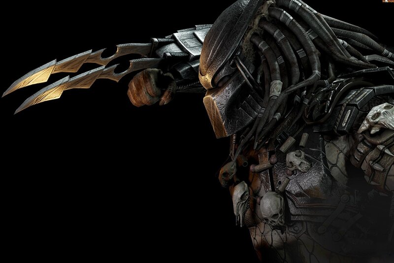 Predator Alien Warrior — Black, Dark, Menacing, Digital Art, Skulls