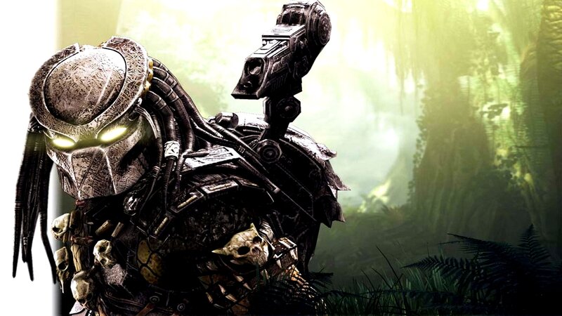 Predator Alien Warrior — Green, Dramatic, Digital Art, Skulls