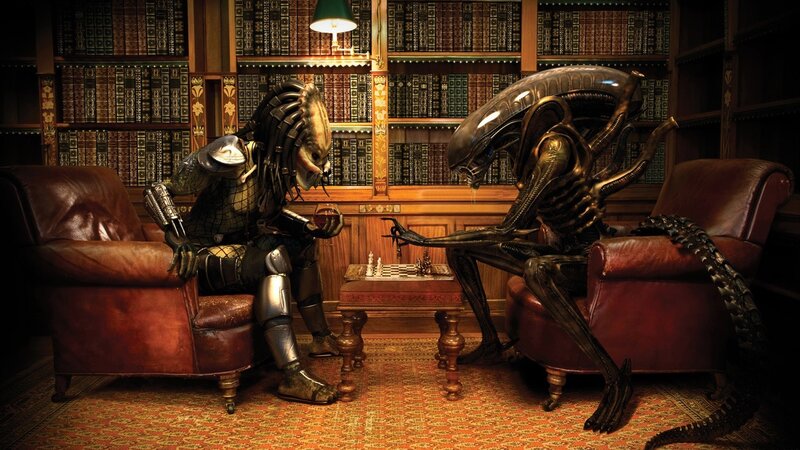 Predator and Alien chess match